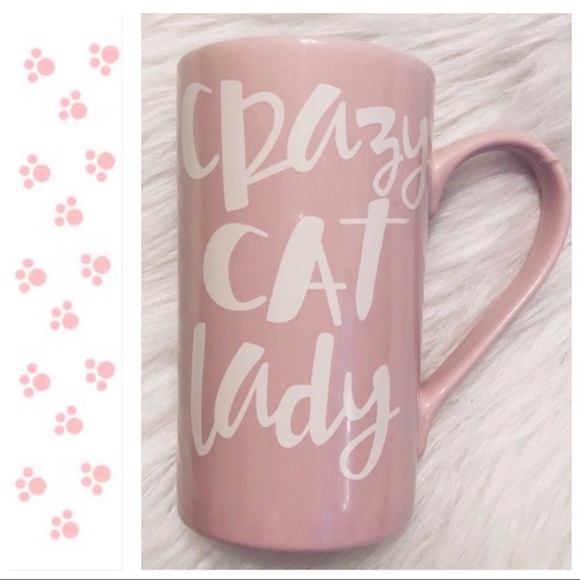 Other - Pink Crazy Cat lady tall coffee mug
